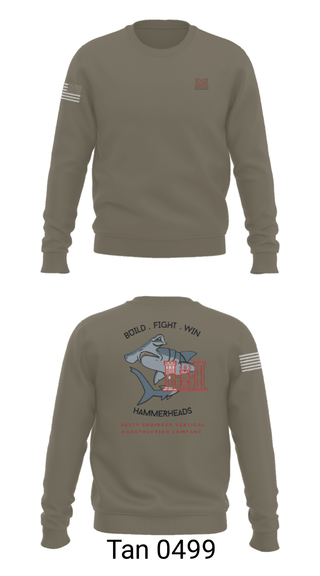 Crew Neck Sweatshirt, 465 EVCC, Army, Teamtime, Team time, sublimation, custom sports apparel, team uniforms, spirit wear, spiritwear, sports uniforms, custom shirts, team store, custom team store, fundraiser sports, apparel fundraiser