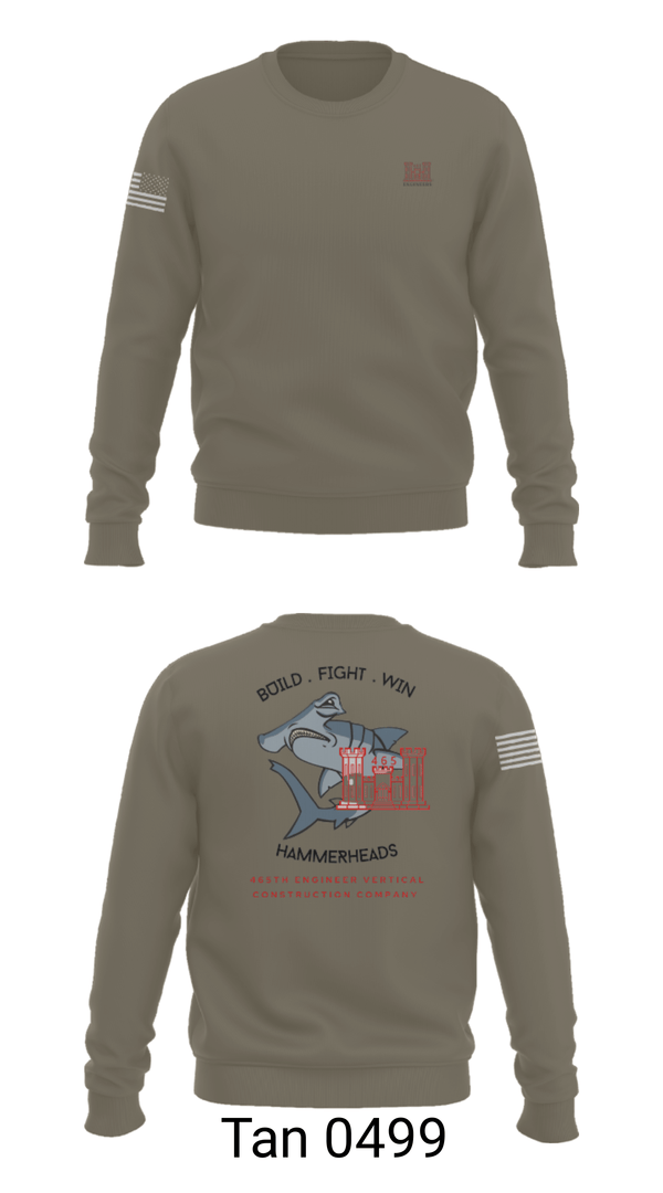 Crew Neck Sweatshirt, 465 EVCC, Army, Teamtime, Team time, sublimation, custom sports apparel, team uniforms, spirit wear, spiritwear, sports uniforms, custom shirts, team store, custom team store, fundraiser sports, apparel fundraiser