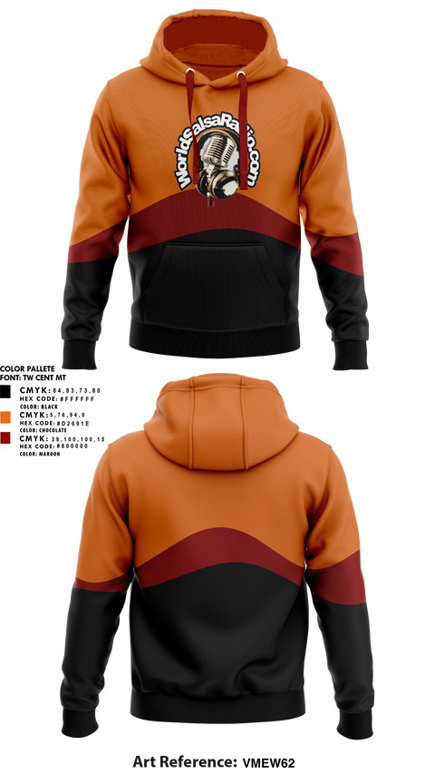 Hoodie, WorldSalsaRadio.com, , Teamtime, Team time, sublimation, custom sports apparel, team uniforms, spirit wear, spiritwear, sports uniforms, custom shirts, team store, custom team store, fundraiser sports, apparel fundraiser