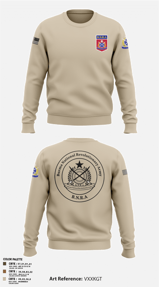 Crew Neck Sweatshirt, B.N.R.AB.N.R.Army, Army, Teamtime, Team time, sublimation, custom sports apparel, team uniforms, spirit wear, spiritwear, sports uniforms, custom shirts, team store, custom team store, fundraiser sports, apparel fundraiser
