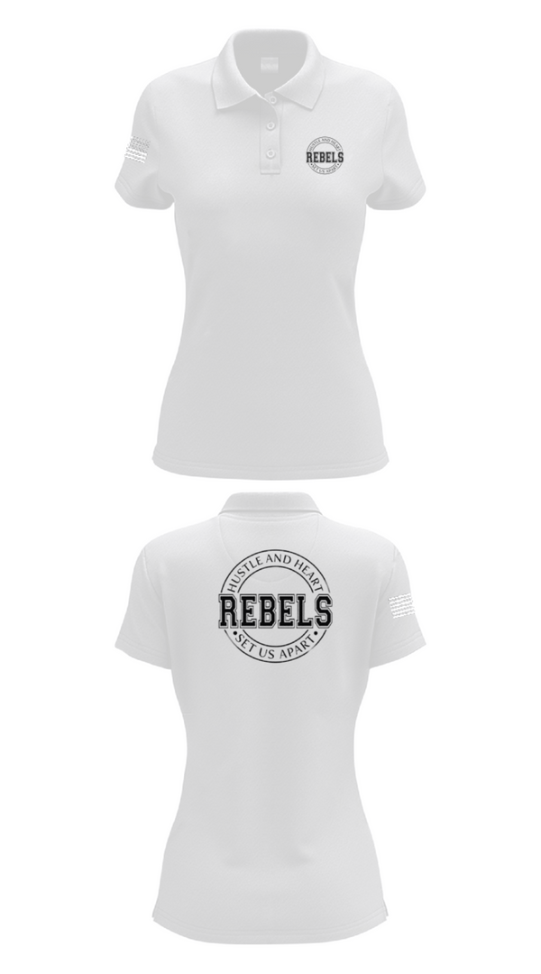 Women's Short Sleeve Performance Polo, REBLES, Men's Basketball, Teamtime, Team time, sublimation, custom sports apparel, team uniforms, spirit wear, spiritwear, sports uniforms, custom shirts, team store, custom team store, fundraiser sports, apparel fundraiser