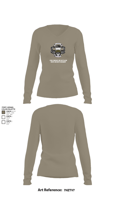 Echo company 2nd battalion 258th infantry regiment 87636352 Women's Long Sleeve V-neck Shirt - 62