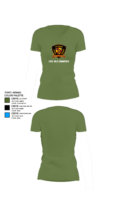 12th MLR COMMSTRAT 81672538 Women's Short Sleeve V-neck Shirt - 44
