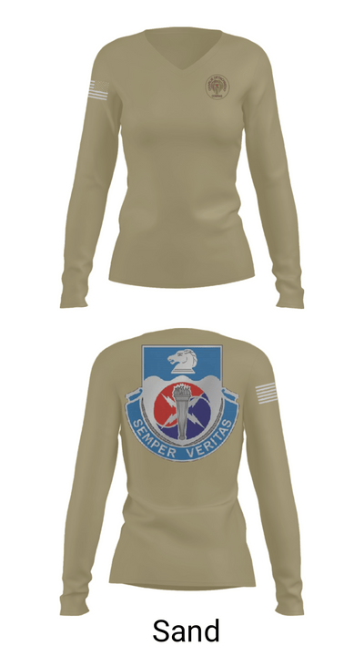 312TH MI BN, CHARLIE DETACHMENT 54805661 Women's Long Sleeve V-neck Shirt - 97