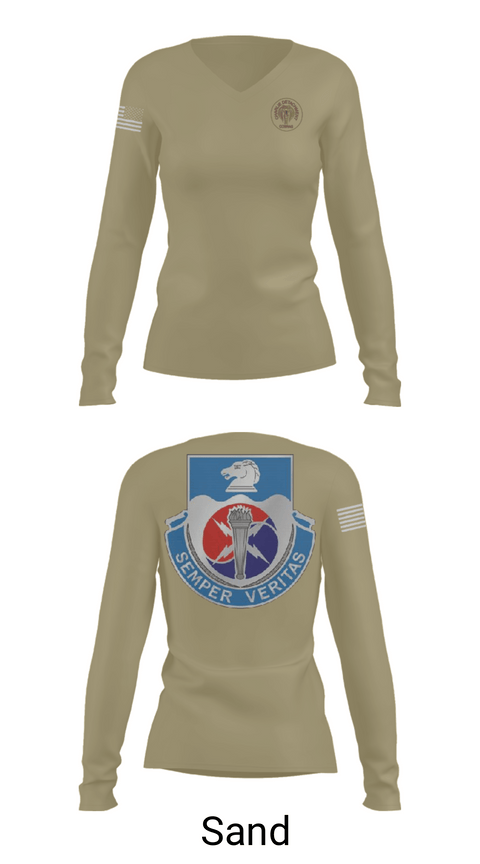 Womens Long Sleeve Vneck Shirt, 312TH MI BN, CHARLIE DETACHMENT, Army, Teamtime, Team time, sublimation, custom sports apparel, team uniforms, spirit wear, spiritwear, sports uniforms, custom shirts, team store, custom team store, fundraiser sports, apparel fundraiser