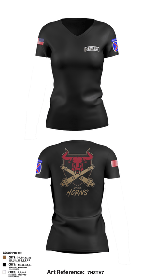 Women's Short Sleeve Vneck Shirt, BRAVO BULLS, Army, Teamtime, Team time, sublimation, custom sports apparel, team uniforms, spirit wear, spiritwear, sports uniforms, custom shirts, team store, custom team store, fundraiser sports, apparel fundraiser