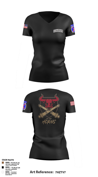 BRAVO BULLS 37560351 Women's Short Sleeve V-neck Shirt - 6