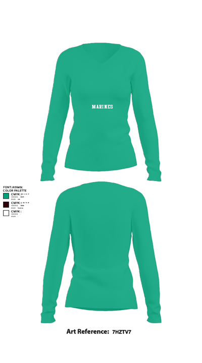 CBIRF 33492469 Women's Long Sleeve V-neck Shirt - 22