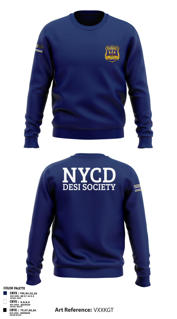 Crew Neck Sweatshirt, NYCD DESI SOCIETY, Police, Teamtime, Team time, sublimation, custom sports apparel, team uniforms, spirit wear, spiritwear, sports uniforms, custom shirts, team store, custom team store, fundraiser sports, apparel fundraiser