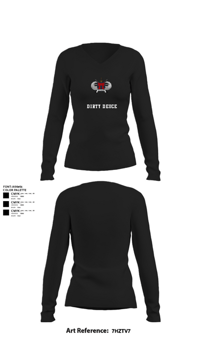 Dirty Deuce 1357112 Women's Long Sleeve V-neck Shirt - 22