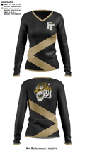 Fort Towson Junior High School Cheer 44003548 Women's Long Sleeve V-neck Shirt - 41