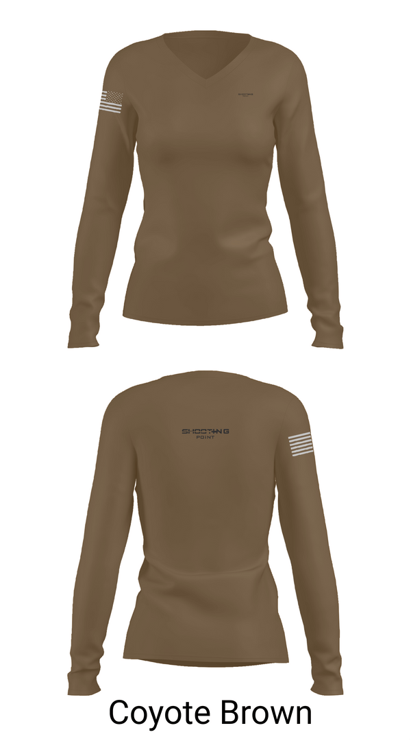 Womens Long Sleeve Vneck Shirt 1, Shootingpoint, Army, Teamtime, Team time, sublimation, custom sports apparel, team uniforms, spirit wear, spiritwear, sports uniforms, custom shirts, team store, custom team store, fundraiser sports, apparel fundraiser