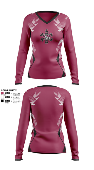 Womens Long Sleeve Vneck Shirt, Starlite Vaulters, Cheer, Teamtime, Team time, sublimation, custom sports apparel, team uniforms, spirit wear, spiritwear, sports uniforms, custom shirts, team store, custom team store, fundraiser sports, apparel fundraiser