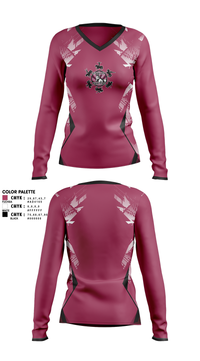 Starlite Vaulters 9776462 Women's Long Sleeve V-neck Shirt - 1