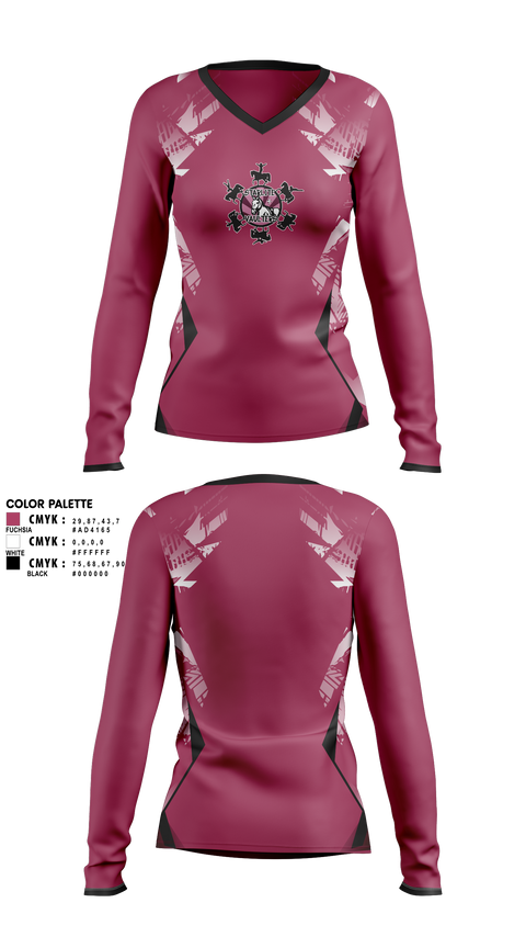 Womens Long Sleeve Vneck Shirt, Starlite Vaulters, Cheer, Teamtime, Team time, sublimation, custom sports apparel, team uniforms, spirit wear, spiritwear, sports uniforms, custom shirts, team store, custom team store, fundraiser sports, apparel fundraiser