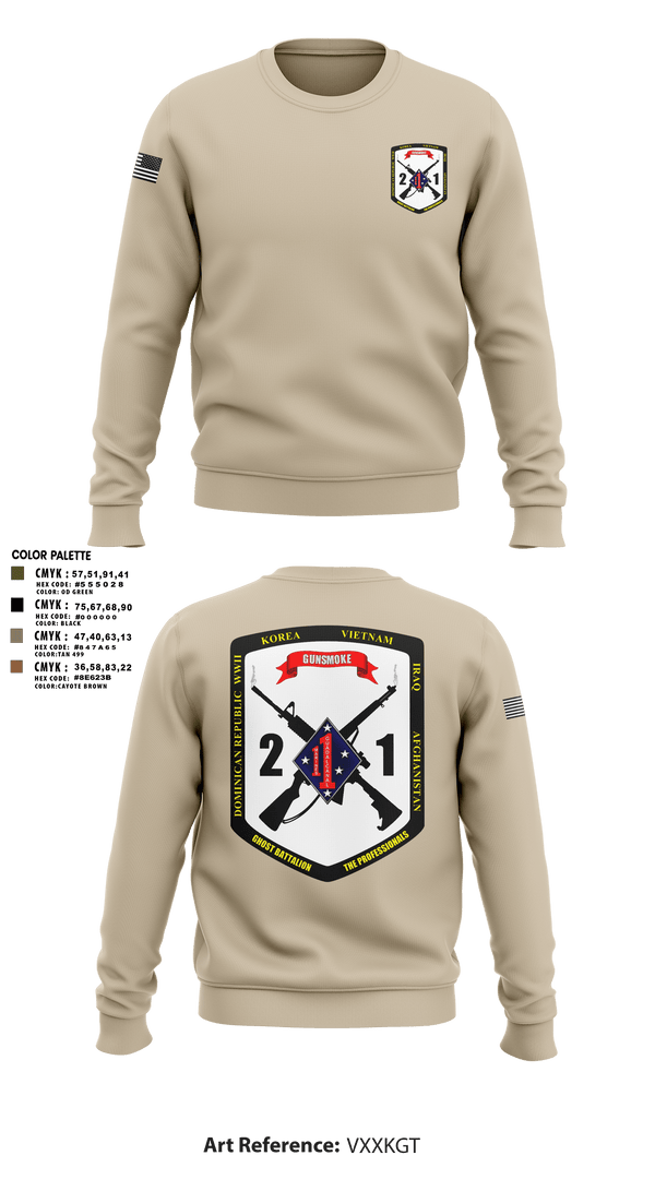 Crew Neck Sweatshirt, 2nd Battalion, 1st Marine Regiment, Marines, Teamtime, Team time, sublimation, custom sports apparel, team uniforms, spirit wear, spiritwear, sports uniforms, custom shirts, team store, custom team store, fundraiser sports, apparel fundraiser