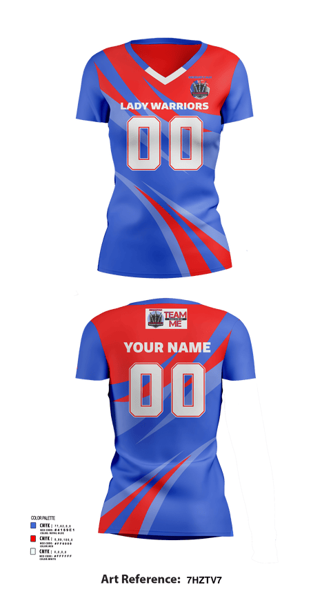 Womens Short Sleeve Vneck Shirt, Lady Warriors, Women's Volleyball, Teamtime, Team time, sublimation, custom sports apparel, team uniforms, spirit wear, spiritwear, sports uniforms, custom shirts, team store, custom team store, fundraiser sports, apparel fundraiser