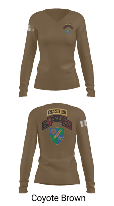2nd Battalion 75th Ranger Regiment 36081201 Women's Long Sleeve V-neck Shirt - 17