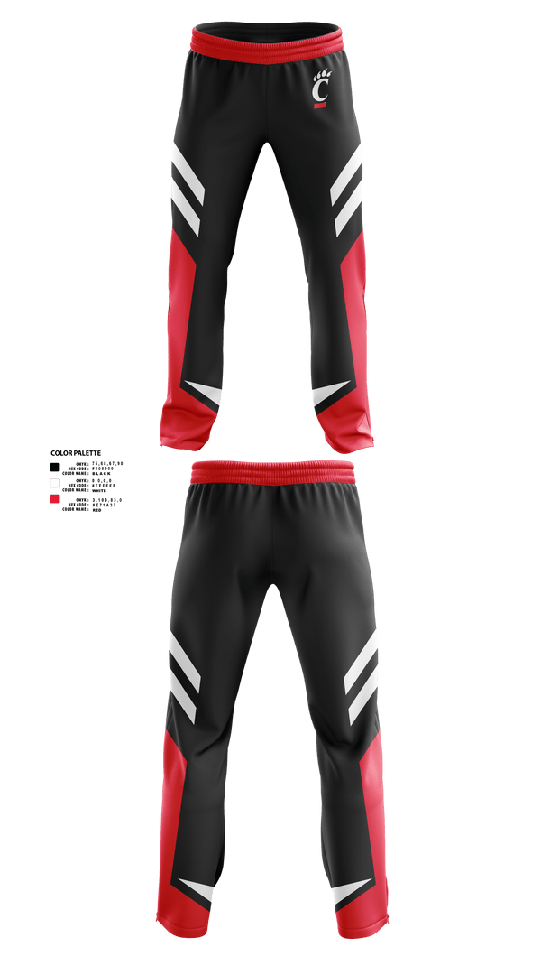 Sweatpants, University of Cincinnati Golf, Golf, Teamtime, Team time, sublimation, custom sports apparel, team uniforms, spirit wear, spiritwear, sports uniforms, custom shirts, team store, custom team store, fundraiser sports, apparel fundraiser