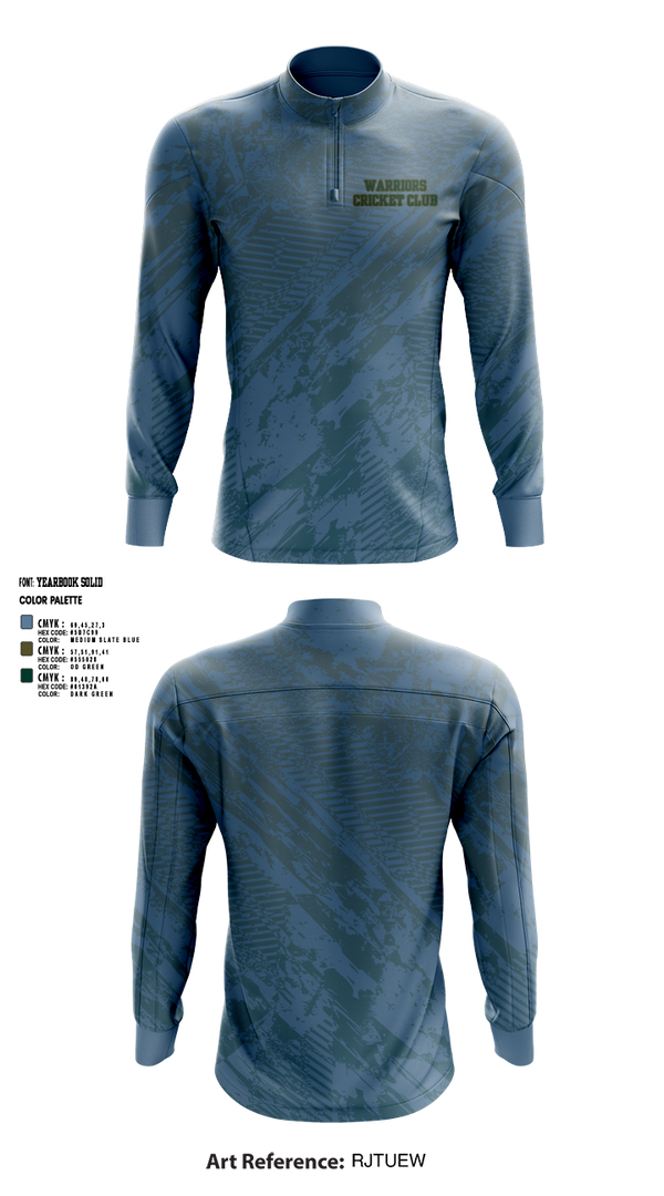 Quarter Zip Jacket, Warriors Cricket club, Cross Country, Teamtime, Team time, sublimation, custom sports apparel, team uniforms, spirit wear, spiritwear, sports uniforms, custom shirts, team store, custom team store, fundraiser sports, apparel fundraiser