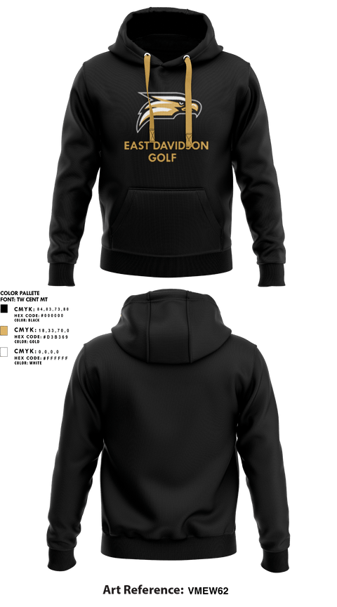 Hoodie, East Davidson High School Golf, Golf, Teamtime, Team time, sublimation, custom sports apparel, team uniforms, spirit wear, spiritwear, sports uniforms, custom shirts, team store, custom team store, fundraiser sports, apparel fundraiser