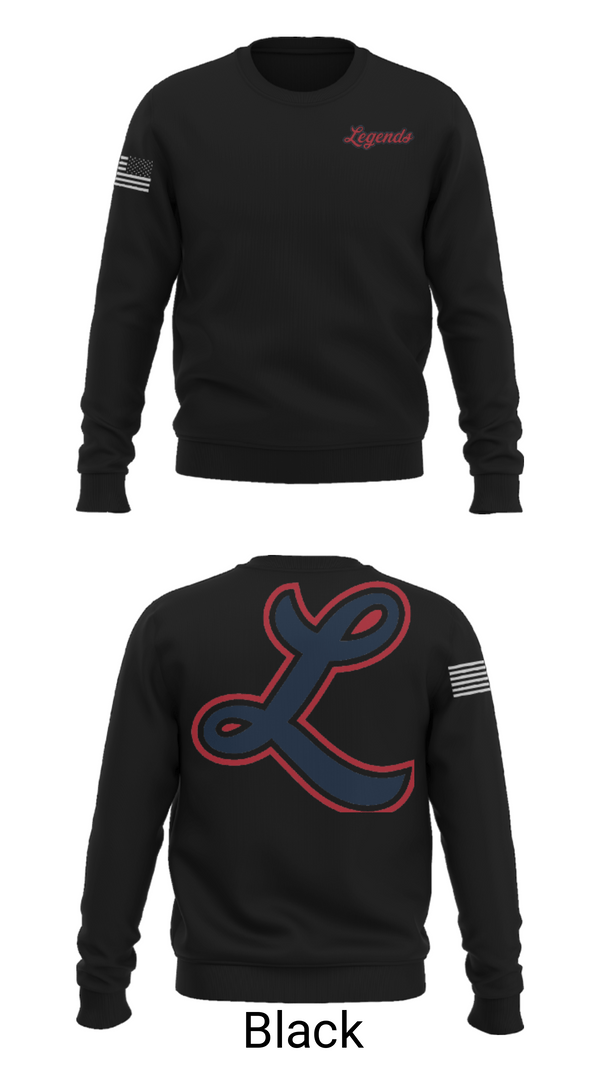 Crew Neck Sweatshirt, Louisville Legends Baseball, Baseball, Teamtime, Team time, sublimation, custom sports apparel, team uniforms, spirit wear, spiritwear, sports uniforms, custom shirts, team store, custom team store, fundraiser sports, apparel fundraiser