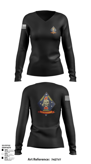 Womens Long Sleeve Vneck Shirt, 1st Recon, Marines, Teamtime, Team time, sublimation, custom sports apparel, team uniforms, spirit wear, spiritwear, sports uniforms, custom shirts, team store, custom team store, fundraiser sports, apparel fundraiser