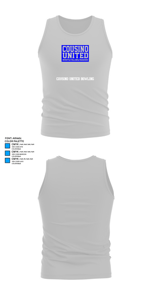 Tank Top, Cousino United Bowling, Bowling, Teamtime, Team time, sublimation, custom sports apparel, team uniforms, spirit wear, spiritwear, sports uniforms, custom shirts, team store, custom team store, fundraiser sports, apparel fundraiser