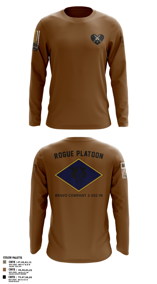 Long Sleeve Performance Shirt, B. CO 2-502, Army, Teamtime, Team time, sublimation, custom sports apparel, team uniforms, spirit wear, spiritwear, sports uniforms, custom shirts, team store, custom team store, fundraiser sports, apparel fundraiser