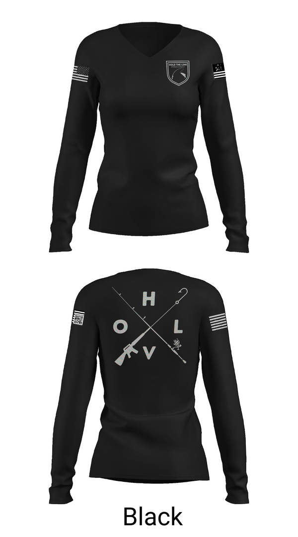 Womens Long Sleeve Vneck Shirt, Hold The Line, , Teamtime, Team time, sublimation, custom sports apparel, team uniforms, spirit wear, spiritwear, sports uniforms, custom shirts, team store, custom team store, fundraiser sports, apparel fundraiser