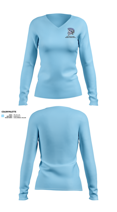 Waldwick High School Basketball 9902149 Women's Long Sleeve V-neck Shirt - 42