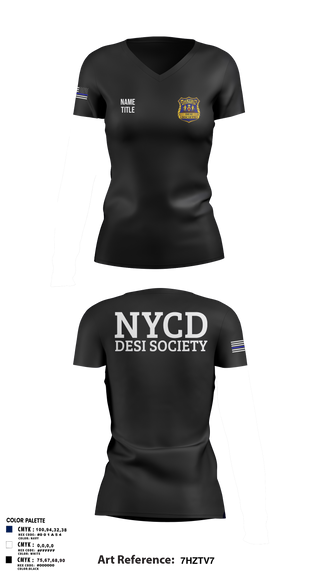 Womens Short Sleeve Vneck Shirt, NYCD DESI SOCIETY, Police, Teamtime, Team time, sublimation, custom sports apparel, team uniforms, spirit wear, spiritwear, sports uniforms, custom shirts, team store, custom team store, fundraiser sports, apparel fundraiser