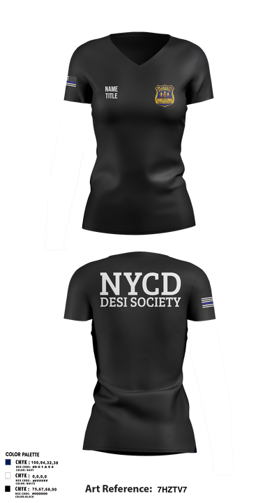 NYCD DESI SOCIETY 34062246 Women's Short Sleeve V-neck Shirt - 119