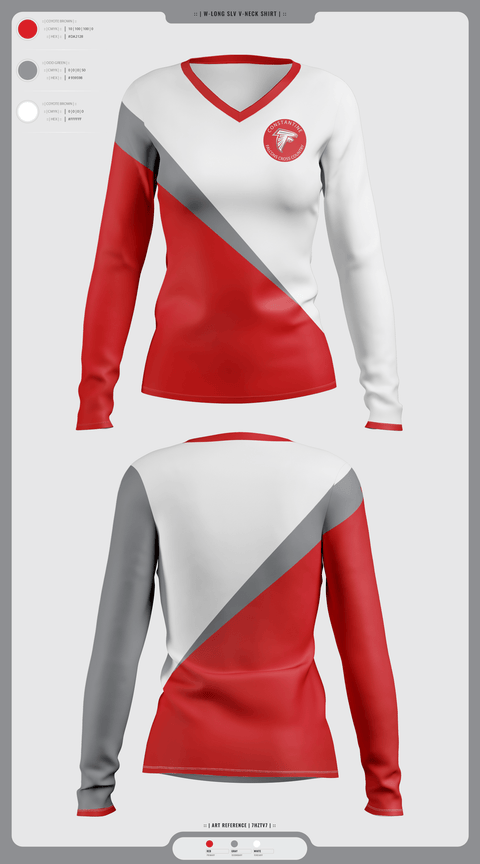 Women's Long Sleeve Vneck Shirt, Constantine High School Cross Country, Cross Country, Teamtime, Team time, sublimation, custom sports apparel, team uniforms, spirit wear, spiritwear, sports uniforms, custom shirts, team store, custom team store, fundraiser sports, apparel fundraiser