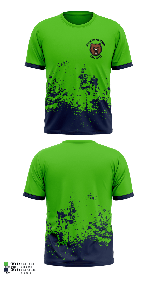 Short Sleeve Performance Shirt, Clover Garden School Grizzlies, Spirit Store, Teamtime, Team time, sublimation, custom sports apparel, team uniforms, spirit wear, spiritwear, sports uniforms, custom shirts, team store, custom team store, fundraiser sports, apparel fundraiser
