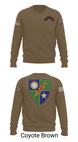 Crew Neck Sweatshirt, 75th Ranger Regiment, Army, Teamtime, Team time, sublimation, custom sports apparel, team uniforms, spirit wear, spiritwear, sports uniforms, custom shirts, team store, custom team store, fundraiser sports, apparel fundraiser