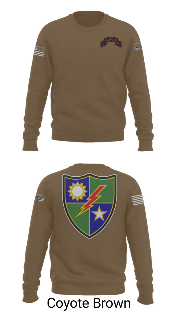 Crew Neck Sweatshirt, 75th Ranger Regiment, Army, Teamtime, Team time, sublimation, custom sports apparel, team uniforms, spirit wear, spiritwear, sports uniforms, custom shirts, team store, custom team store, fundraiser sports, apparel fundraiser