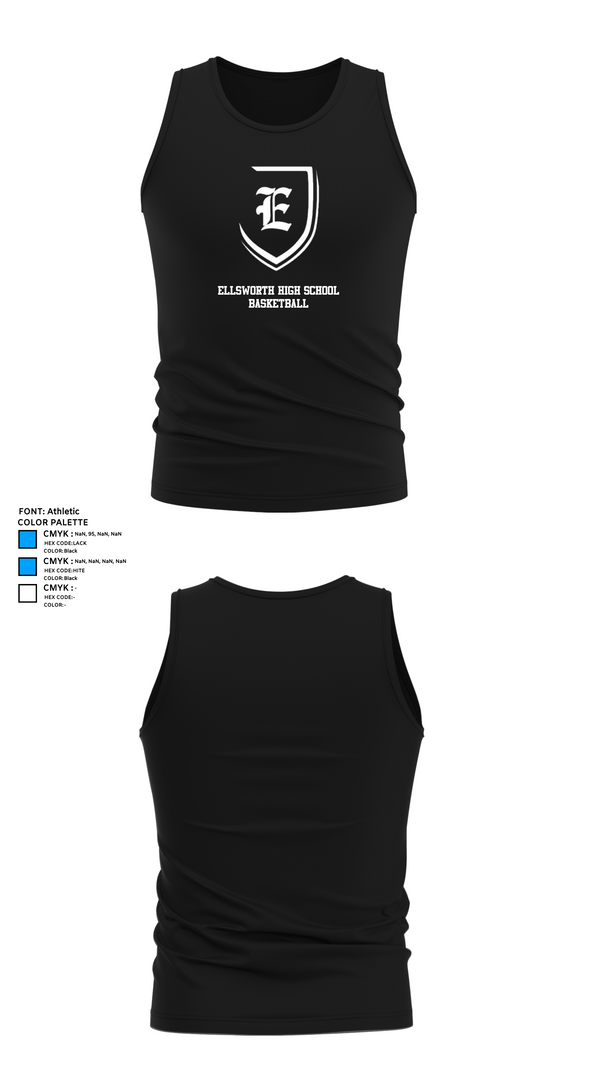 Tank Top, Ellsworth High School Basketball, Men's Basketball, Teamtime, Team time, sublimation, custom sports apparel, team uniforms, spirit wear, spiritwear, sports uniforms, custom shirts, team store, custom team store, fundraiser sports, apparel fundraiser