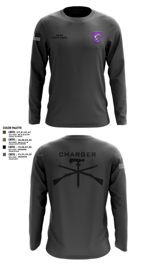 Long Sleeve Performance Shirt, Charger Co. / 2-112th Infantry Battalion, National Guard, Teamtime, Team time, sublimation, custom sports apparel, team uniforms, spirit wear, spiritwear, sports uniforms, custom shirts, team store, custom team store, fundraiser sports, apparel fundraiser