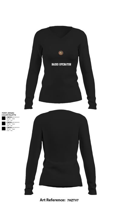 Radio operator 9884314 Women's Long Sleeve V-neck Shirt - 22