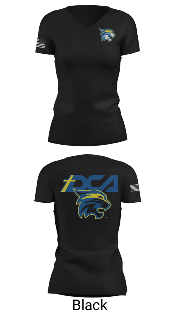Womens Short Sleeve Vneck Shirt, Donelson Christian Academy Soccer, Men's Soccer, Teamtime, Team time, sublimation, custom sports apparel, team uniforms, spirit wear, spiritwear, sports uniforms, custom shirts, team store, custom team store, fundraiser sports, apparel fundraiser