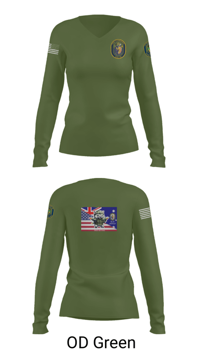 USS CANBERRA (LCS 30) 2170630 Women's Long Sleeve V-neck Shirt - 54