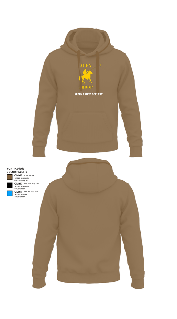 Hoodie, Alpha Troop, 1-221 CAV, National Guard, Teamtime, Team time, sublimation, custom sports apparel, team uniforms, spirit wear, spiritwear, sports uniforms, custom shirts, team store, custom team store, fundraiser sports, apparel fundraiser