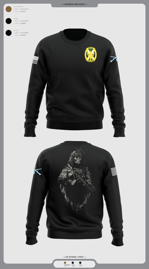 Crew Neck Sweatshirt, Charlie Company, National Guard, Teamtime, Team time, sublimation, custom sports apparel, team uniforms, spirit wear, spiritwear, sports uniforms, custom shirts, team store, custom team store, fundraiser sports, apparel fundraiser