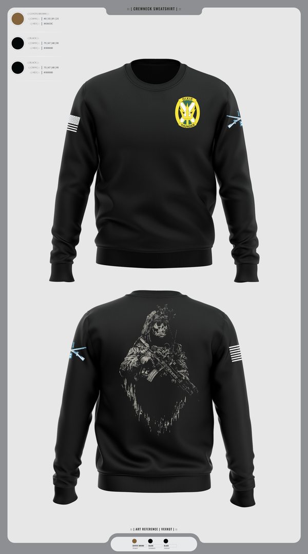 Crew Neck Sweatshirt, Charlie Company, National Guard, Teamtime, Team time, sublimation, custom sports apparel, team uniforms, spirit wear, spiritwear, sports uniforms, custom shirts, team store, custom team store, fundraiser sports, apparel fundraiser