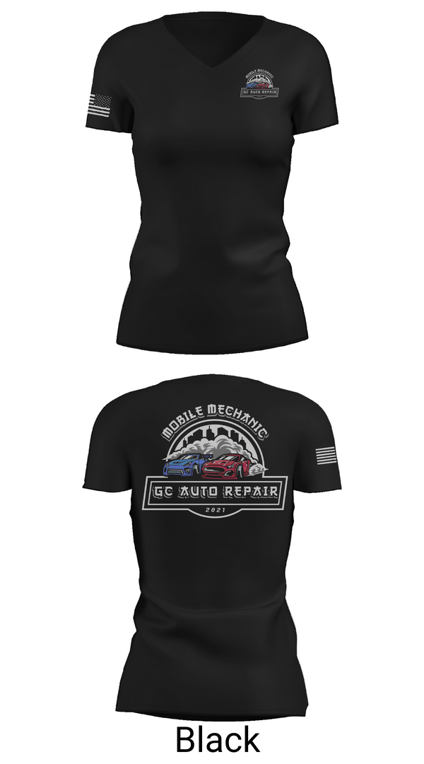 Womens Short Sleeve Vneck Shirt, GC AUTO REPAIR, , Teamtime, Team time, sublimation, custom sports apparel, team uniforms, spirit wear, spiritwear, sports uniforms, custom shirts, team store, custom team store, fundraiser sports, apparel fundraiser