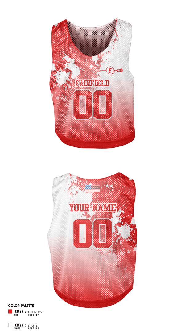 Womens Lacrosse Pinnie, Fairfield Lacrosse Club, Women's Lacrosse, Teamtime, Team time, sublimation, custom sports apparel, team uniforms, spirit wear, spiritwear, sports uniforms, custom shirts, team store, custom team store, fundraiser sports, apparel fundraiser