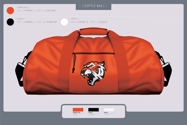 Duffle Bag, Orangeville Bengals, Baseball, Teamtime, Team time, sublimation, custom sports apparel, team uniforms, spirit wear, spiritwear, sports uniforms, custom shirts, team store, custom team store, fundraiser sports, apparel fundraiser