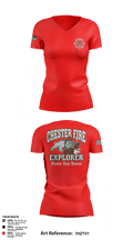 Chester fire explorers 87752590 Women's Short Sleeve V-neck Shirt - 4