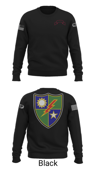 Crew Neck Sweatshirt, 75th Ranger Regiment, Army, Teamtime, Team time, sublimation, custom sports apparel, team uniforms, spirit wear, spiritwear, sports uniforms, custom shirts, team store, custom team store, fundraiser sports, apparel fundraiser